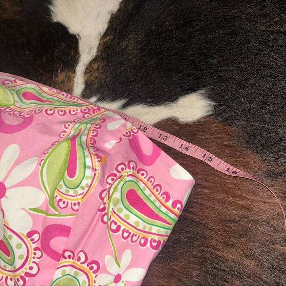 Lilly Pulitzer Size 12 Strapless Dress Pink Green Halter Back - Picture 9 of 9